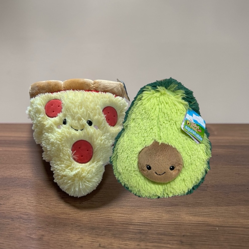 Squishable Avocado Mini Comfort Food And Attic Salt Pizza Plush Lot 2 With Tags